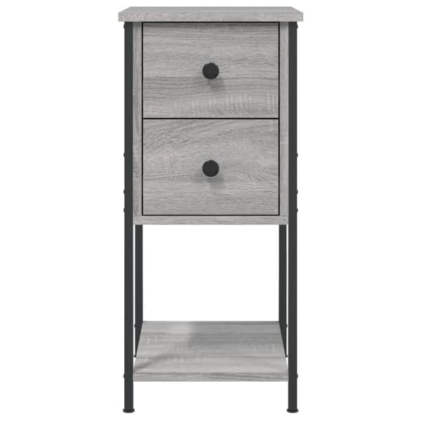 vidaXL sengeborde 2 stk. 32x42x70 cm konstrueret træ grå sonoma-eg