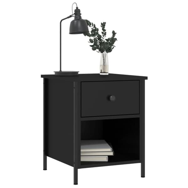 vidaXL sengeborde 2 stk. 40x42x50 cm konstrueret træ sort