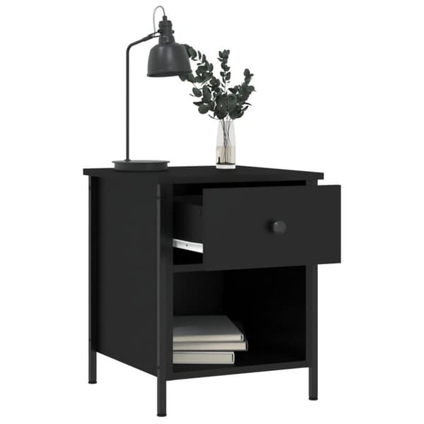 vidaXL sengeborde 2 stk. 40x42x50 cm konstrueret træ sort