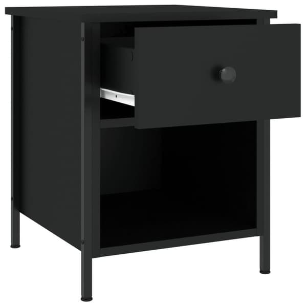 vidaXL sengeborde 2 stk. 40x42x50 cm konstrueret træ sort
