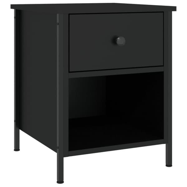 vidaXL sengeborde 2 stk. 40x42x50 cm konstrueret træ sort