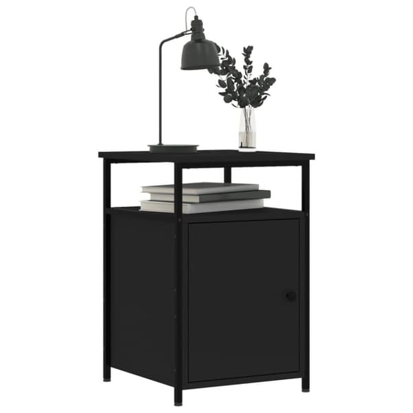 vidaXL sengeborde 2 stk. 40x42x60 cm konstrueret træ sort