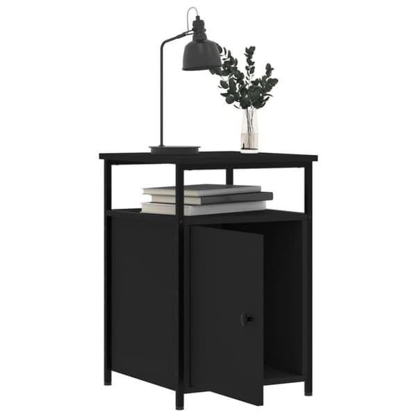 vidaXL sengeborde 2 stk. 40x42x60 cm konstrueret træ sort