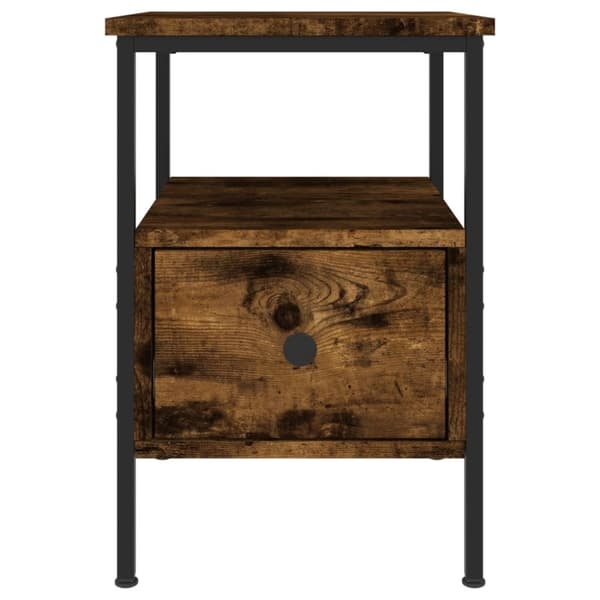 vidaXL sengeborde 2 stk. 34x36x50 cm konstrueret træ røget egetræ