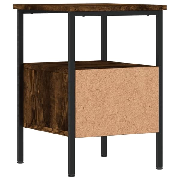vidaXL sengeborde 2 stk. 34x36x50 cm konstrueret træ røget egetræ