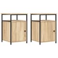 Miniatyrbilde 1 av 11: vidaXL Nattbord 2 stk sonoma eik 40x42x60 cm konstruert tre