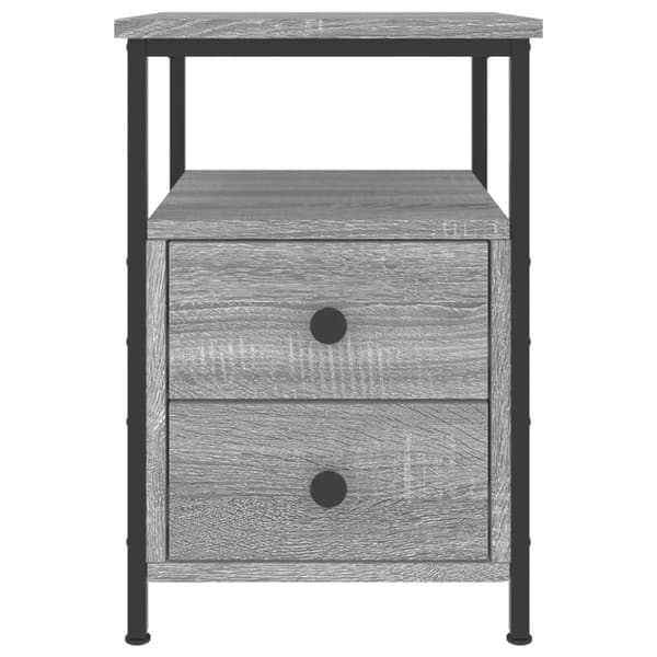 vidaXL sengeborde 2 stk. 34x35,5x50 cm konstrueret træ grå sonoma-eg