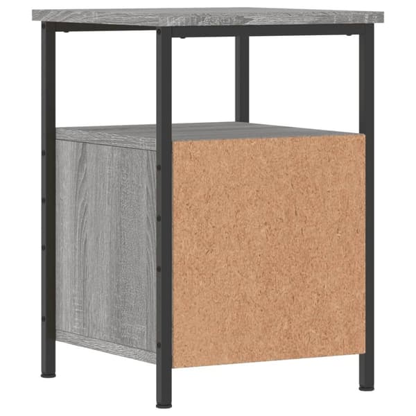 vidaXL sengeborde 2 stk. 34x35,5x50 cm konstrueret træ grå sonoma-eg