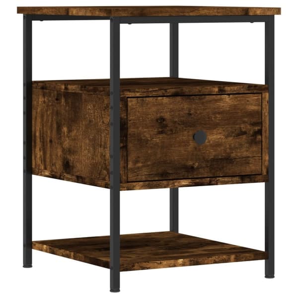 vidaXL sengeborde 2 stk. 40x42x56 cm konstrueret træ røget egetræ