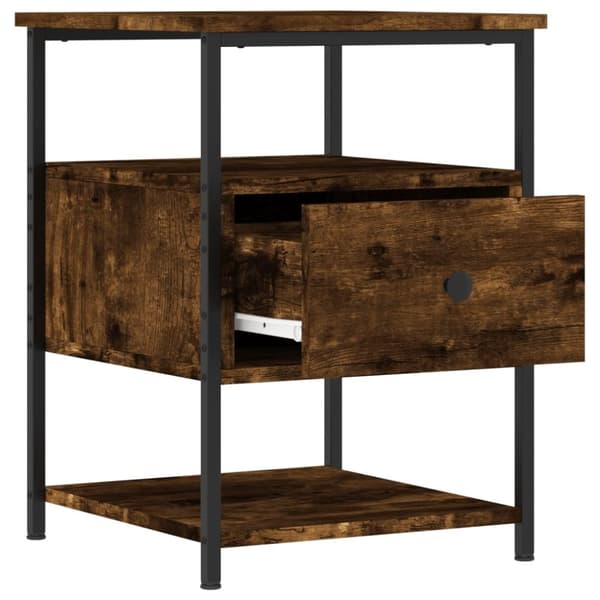 vidaXL sengeborde 2 stk. 40x42x56 cm konstrueret træ røget egetræ