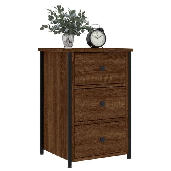 vidaXL Nattbord 2 stk brun eik 40x36x60 cm konstruert tre