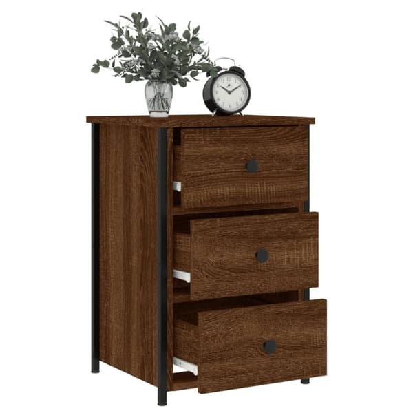 vidaXL Nattbord 2 stk brun eik 40x36x60 cm konstruert tre