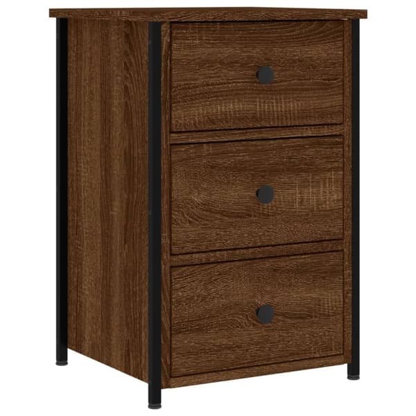 vidaXL Nattbord 2 stk brun eik 40x36x60 cm konstruert tre