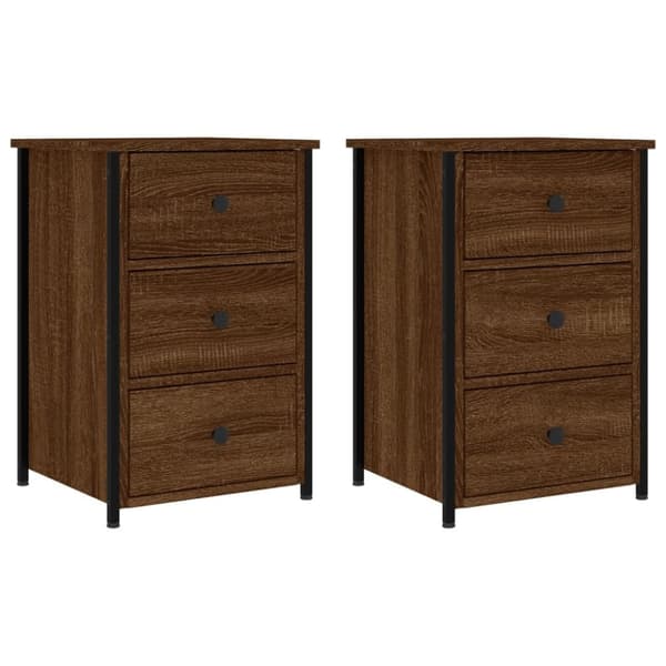 vidaXL Nattbord 2 stk brun eik 40x36x60 cm konstruert tre