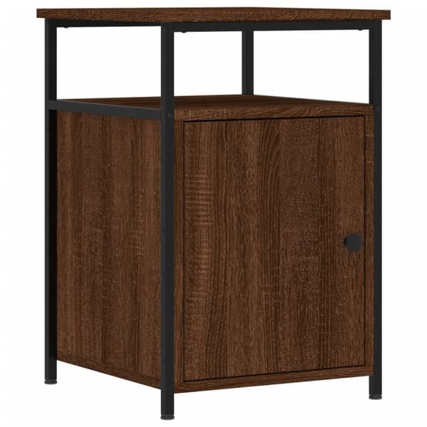 vidaXL sengeborde 2 stk. 40x42x60 cm konstrueret træ brunt egetræ