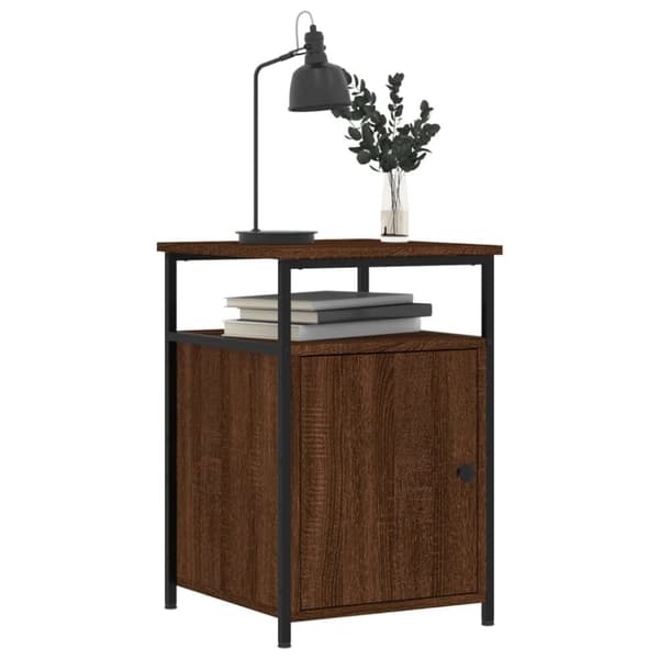 vidaXL sengeborde 2 stk. 40x42x60 cm konstrueret træ brunt egetræ