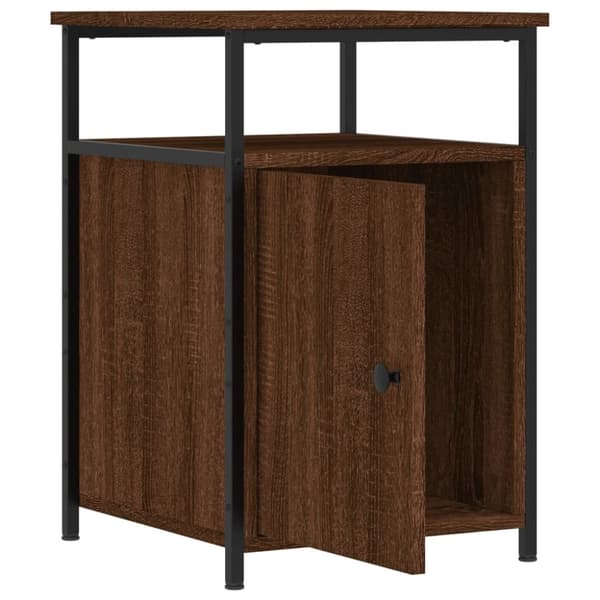 vidaXL sengeborde 2 stk. 40x42x60 cm konstrueret træ brunt egetræ