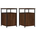 Miniatyrbilde 1 av 11: vidaXL Nattbord 2 stk brun eik 40x42x60 cm konstruert tre