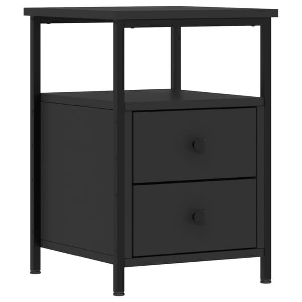 vidaXL Sängbord 2 st svart 34x35,5x50 cm konstruerat trä