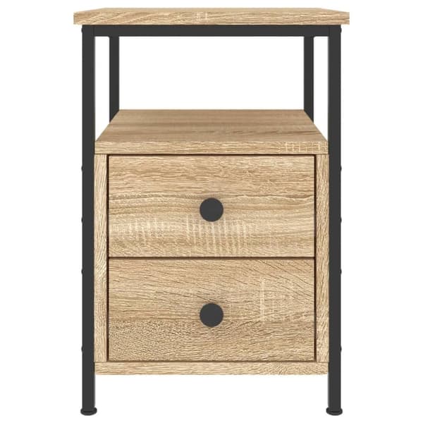vidaXL sengeborde 2 stk. 34x35,5x50 cm konstrueret træ sonoma-eg