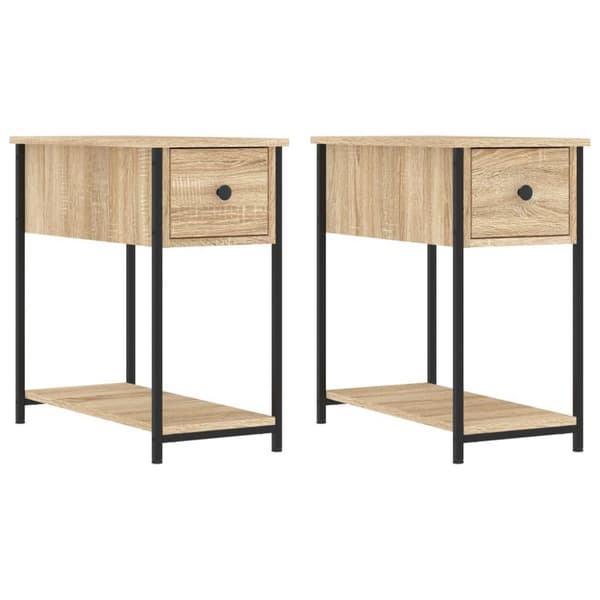 vidaXL Yöpöydät 2 kpl Sonoma-tammi 30x60x60 cm tekninen puu
