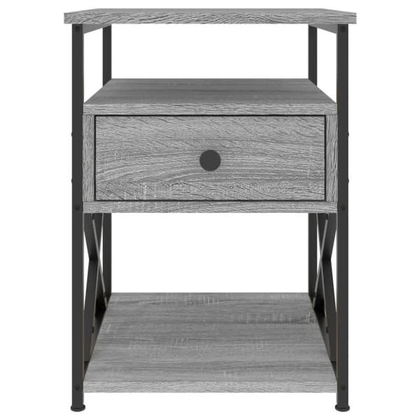 vidaXL sengeborde 2 stk. 40x42x55 cm konstrueret træ grå sonoma-eg