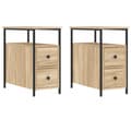 Miniatyrbilde 1 av 11: vidaXL Nattbord 2 stk sonoma eik 30x60x60 cm konstruert tre