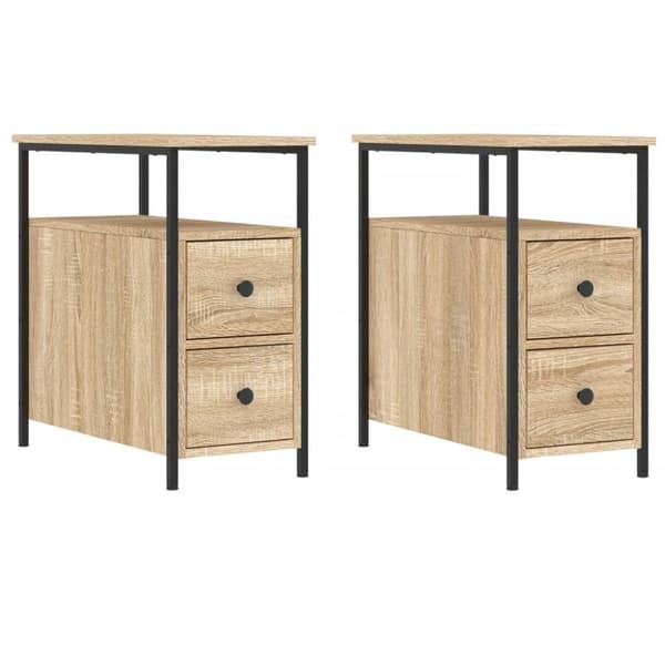 vidaXL Nattbord 2 stk sonoma eik 30x60x60 cm konstruert tre