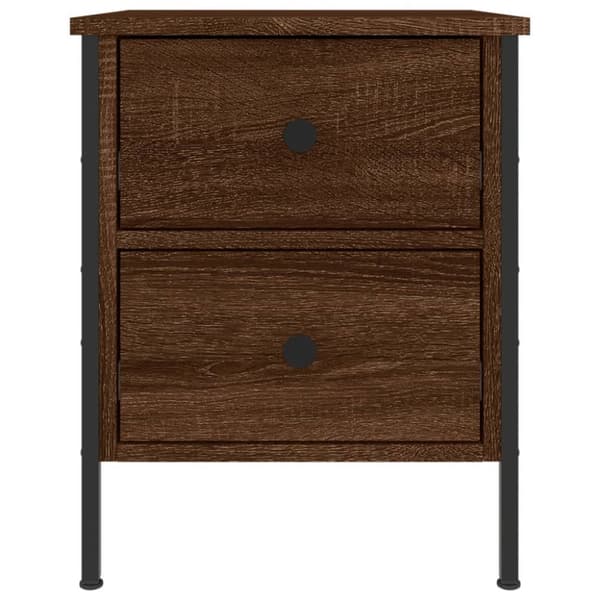 vidaXL sengeborde 2 stk. 40x42x50 cm konstrueret træ brunt egetræ