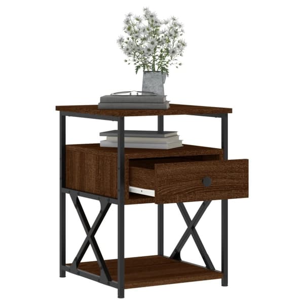 vidaXL Nattbord 2 stk brun eik 40x42x55 cm konstruert tre