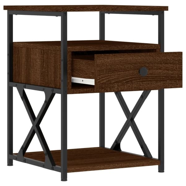 vidaXL Nattbord 2 stk brun eik 40x42x55 cm konstruert tre