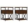 Miniatyrbilde 1 av 11: vidaXL Nattbord 2 stk brun eik 40x42x55 cm konstruert tre