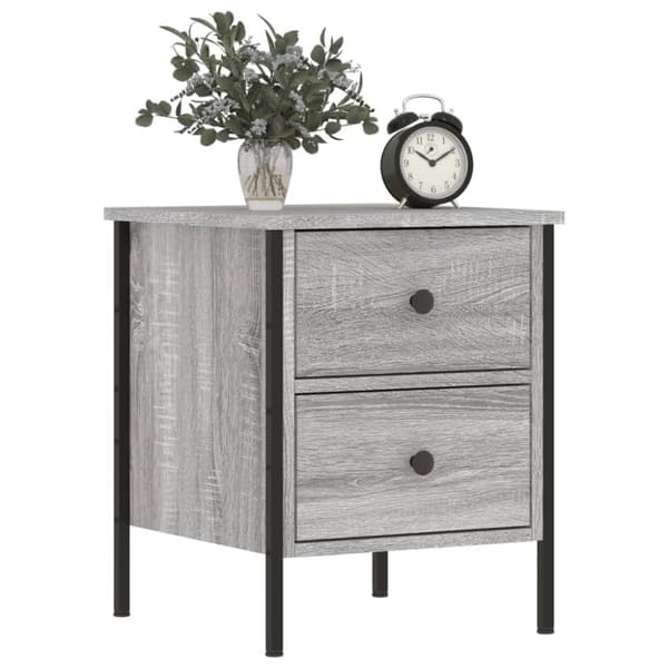vidaXL Yöpöydät 2 kpl harmaa Sonoma 40x42x50 cm tekninen puu