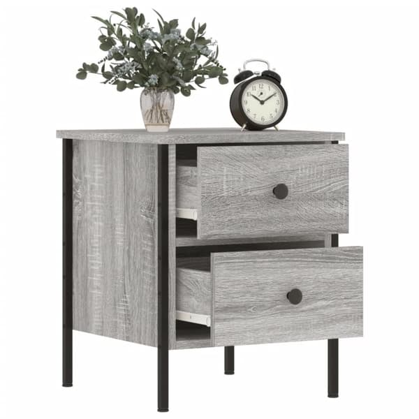 vidaXL Yöpöydät 2 kpl harmaa Sonoma 40x42x50 cm tekninen puu