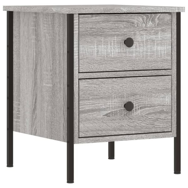 vidaXL Yöpöydät 2 kpl harmaa Sonoma 40x42x50 cm tekninen puu