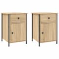 Miniatyrbilde 1 av 11: vidaXL Nattbord 2 stk sonoma eik 40x42x60 cm konstruert tre