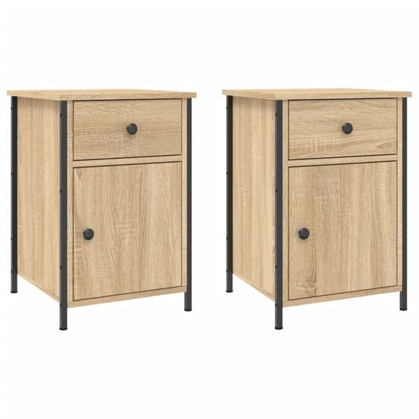 vidaXL Nattbord 2 stk sonoma eik 40x42x60 cm konstruert tre