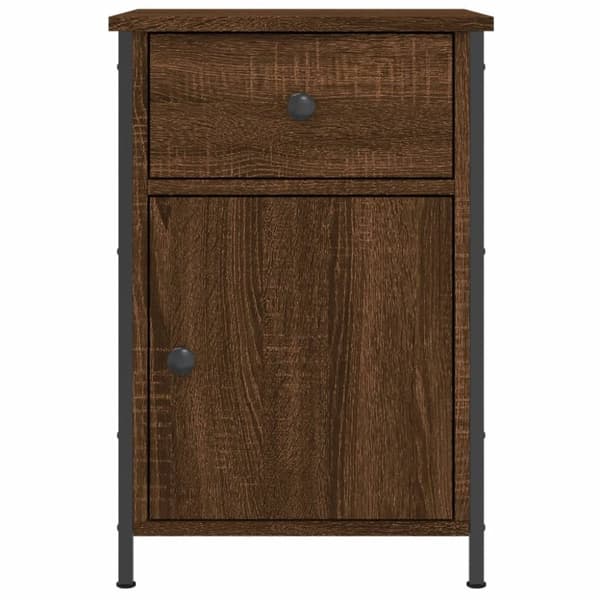 vidaXL sengeborde 2 stk. 40x42x60 cm konstrueret træ brunt egetræ
