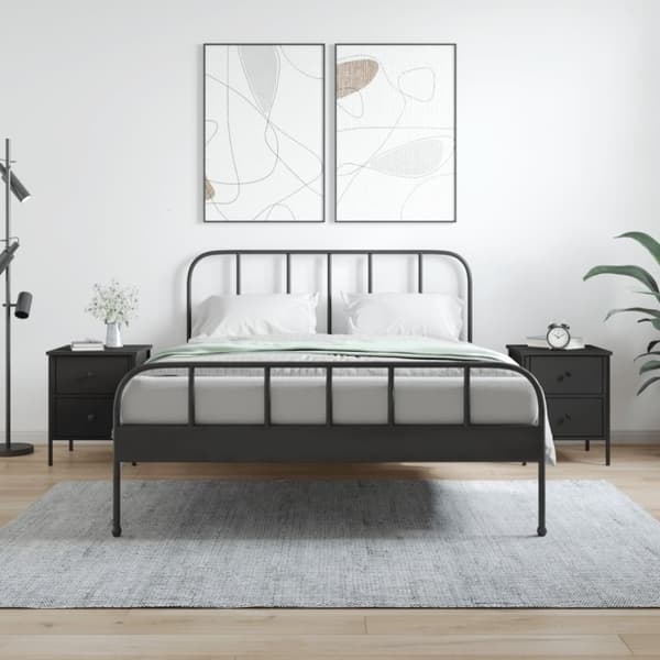 vidaXL Yöpöydät 2 kpl musta 40x42x50 cm tekninen puu