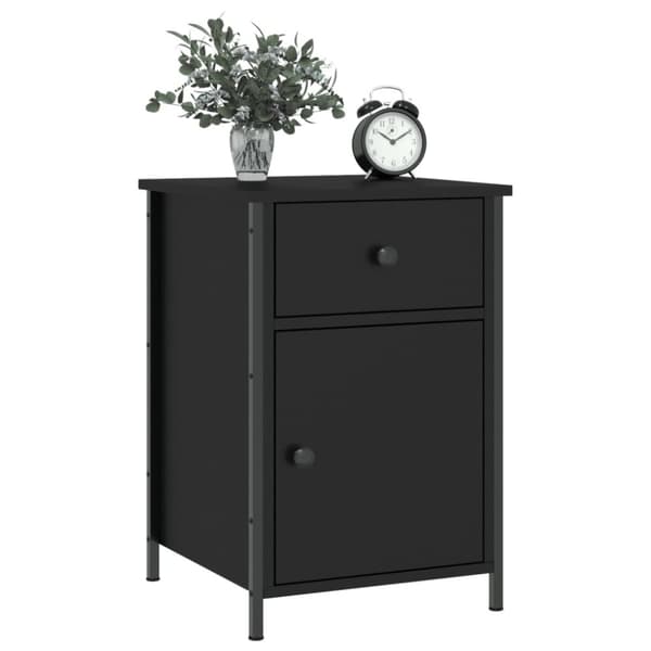 vidaXL sengeborde 2 stk. 40x42x60 cm konstrueret træ sort
