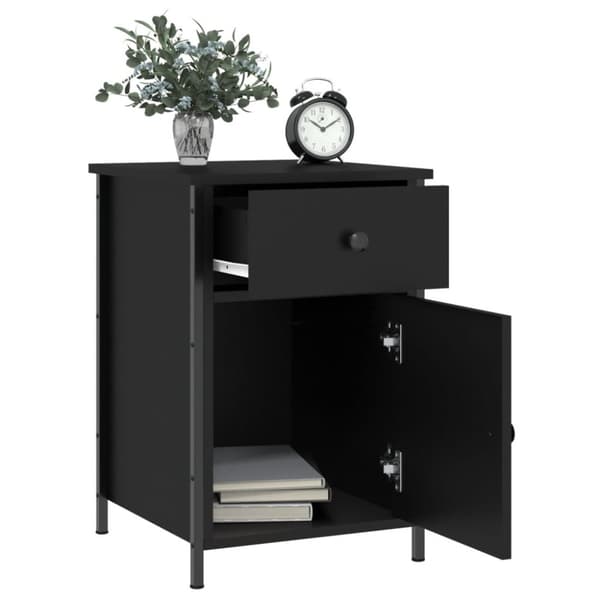 vidaXL sengeborde 2 stk. 40x42x60 cm konstrueret træ sort