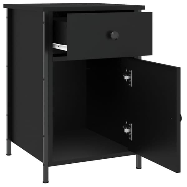 vidaXL sengeborde 2 stk. 40x42x60 cm konstrueret træ sort