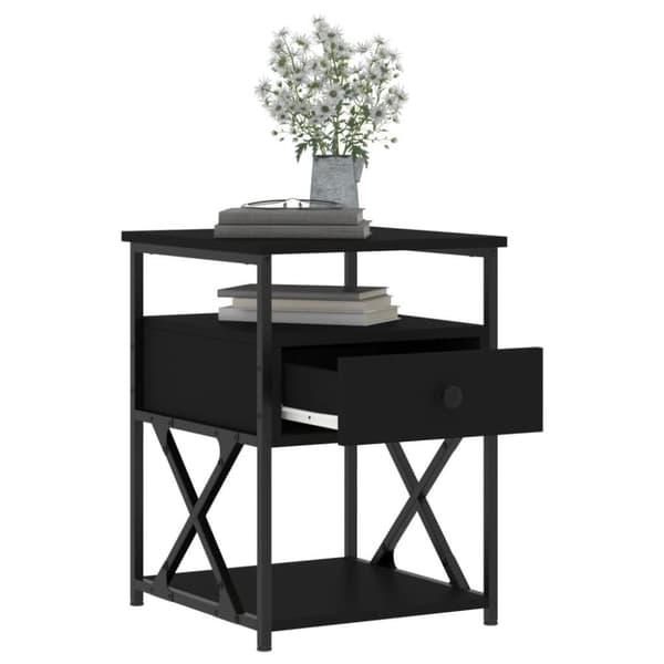 vidaXL Yöpöydät 2 kpl musta 40x42x55 cm tekninen puu