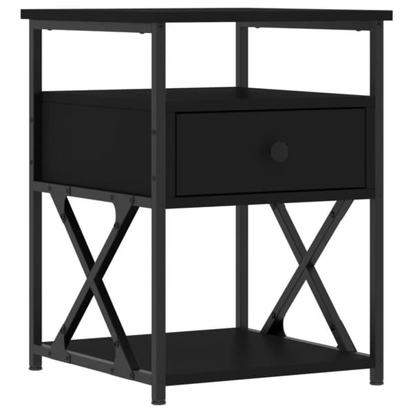 vidaXL Yöpöydät 2 kpl musta 40x42x55 cm tekninen puu
