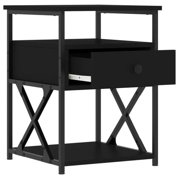 vidaXL Yöpöydät 2 kpl musta 40x42x55 cm tekninen puu