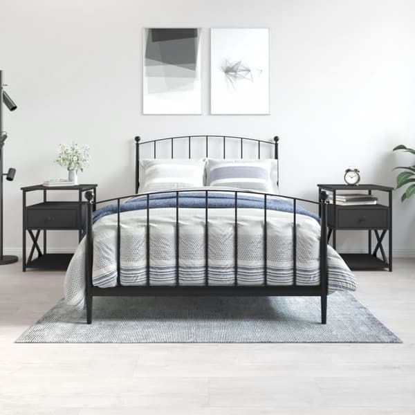 vidaXL Yöpöydät 2 kpl musta 40x42x55 cm tekninen puu