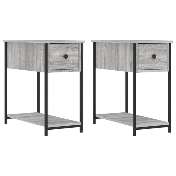 vidaXL Nattbord 2 stk grå sonoma 30x60x60 cm konstruert tre
