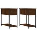 Miniatyrbilde 1 av 11: vidaXL Nattbord 2 stk brun eik 30x60x60 cm konstruert tre