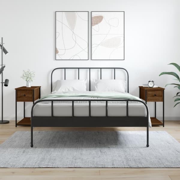 vidaXL sengeborde 2 stk. 30x60x60 cm brun egetræsfarve