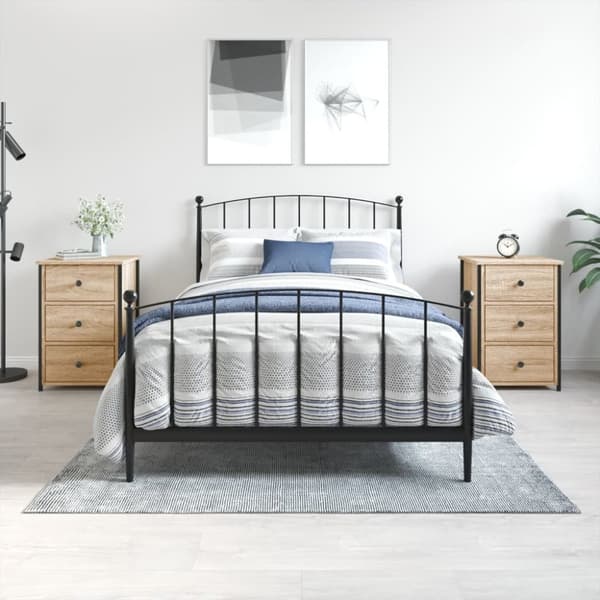 vidaXL sengeborde 2 stk. 40x36x60 cm konstrueret træ sonoma-eg